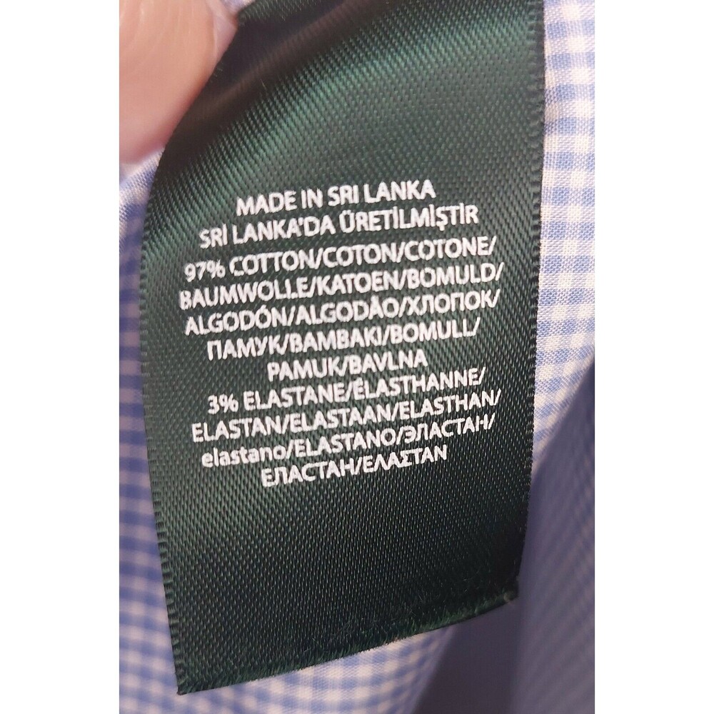 Lauren Ralph Lauren Button Down Shirt Mens Size Large Blue Gingham Workwear - Picture 6 of 6